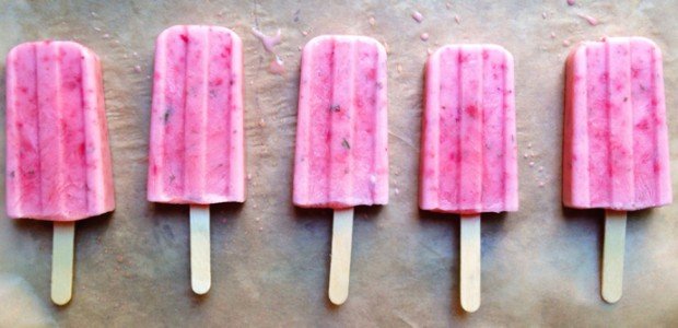 strawberry basil ice pops