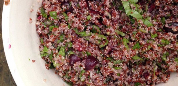 quinoa salad w/herbs cherries and olives